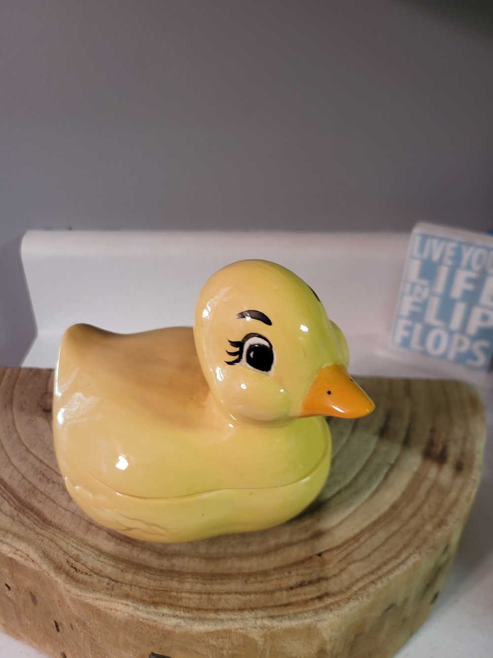 Trinket Box Duck Yellow Vintage Porcelain Baby Decorations Nursery Jewelry